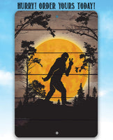 Big Foot in the Woods Peace Sign - Metal Sign