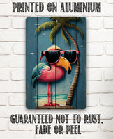 Life's a Beach Flamingo - Metal Sign