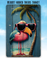 Life's a Beach Flamingo - Metal Sign