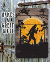 Big Foot in the Woods Peace Sign - Metal Sign