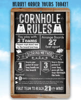 Cornhole Rules - Metal Sign