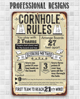 Cornhole Rules - Metal Sign