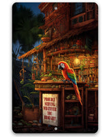 Tiki Parrot Bars - Metal Sign