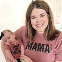 Mama (Florals) + Love My Mama (Florals) - Set of 2 Matching Shirts