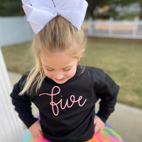 BIRTHDAY NUMBER - NEW CURSIVE - Child Sweater