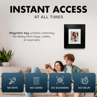 Hidden Gun Safe Picture Frame - Handcrafted Gun Concealment Furniture - Quick Access Picture Frame Safe with Magnetic Lock for Discreet & Secure Gun Storage
