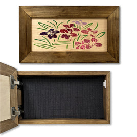 Just Flowers Hidden Gun Storage Wall Decor - Handcrafted Gun Concealment Furniture - Quick Access Handgun Safe with Magnetic Lock - Secure Hidden Wall Safe - USA Made