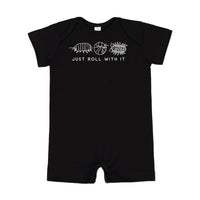 JUST ROLL WITH IT - Short Sleeve / Shorts - One Piece Baby Romper