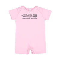 JUST ROLL WITH IT - Short Sleeve / Shorts - One Piece Baby Romper