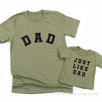 Dad - Arched Varsity / Just Like Dad - Set of 2 Tees