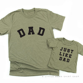 Dad - Arched Varsity / Just Like Dad - Set of 2 Tees