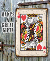 King of Hearts Card - Metal Sign