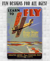 Learn to Fly - Metal Sign