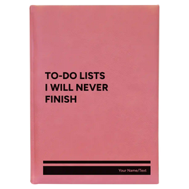 Personalized TO DO List Leatherette Sketch Book (large) | Pink