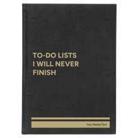 Personalized TO DO List Leatherette Journal (large) | Black/Gold