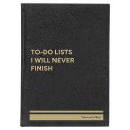 Personalized TO DO List Leatherette Journal (large) | Black/Gold