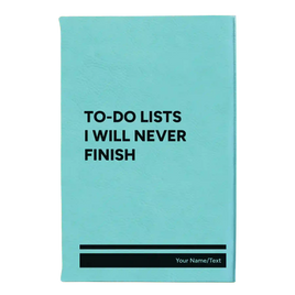 Personalized TO DO List Leatherette Sketch Book (small) | Teal
