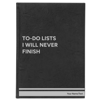 Personalized TO DO List Leatherette Sketch Book (large) | Black/Silver