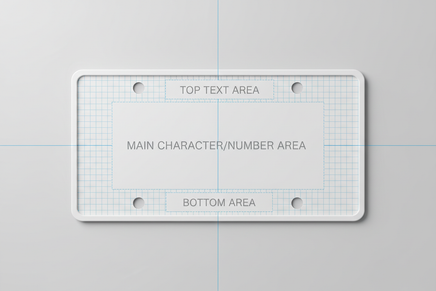 License plate template for designers