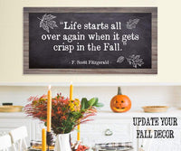 Life Starts All Over in Fall - Canvas
