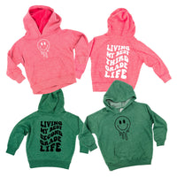 Living My Best (Choose Your Grade) Life - Melty Smiley (f & b) - Child HOODIE