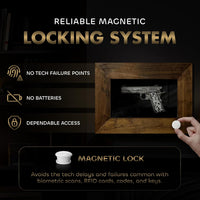 Wall Mounted Pistol Display Case - Handcrafted Gun Cabinet with Magnetic Lock for Secure Storage - Quick Access Gun Display Case with Mount & Customizable Foam Inserts - Made in USA