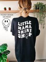 Little Mama Shirt Shop® MELTY Logo w/ Smiley Pocket - Comfort Colors Tee