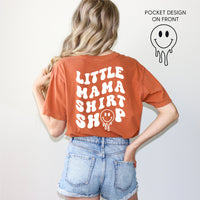 Little Mama Shirt Shop® MELTY Logo w/ Smiley Pocket - Comfort Colors Tee