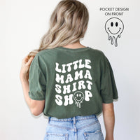 Little Mama Shirt Shop® MELTY Logo w/ Smiley Pocket - Comfort Colors Tee
