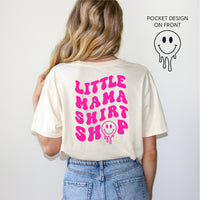 Little Mama Shirt Shop® MELTY Logo w/ Smiley Pocket - Comfort Colors Tee