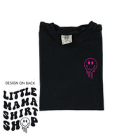 Little Mama Shirt Shop® MELTY Logo w/ Smiley Pocket - Comfort Colors Tee