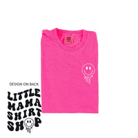 Little Mama Shirt Shop® MELTY Logo w/ Smiley Pocket - Comfort Colors Tee