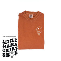 Little Mama Shirt Shop® MELTY Logo w/ Smiley Pocket - Comfort Colors Tee