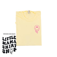 Little Mama Shirt Shop® MELTY Logo w/ Smiley Pocket - Comfort Colors Tee