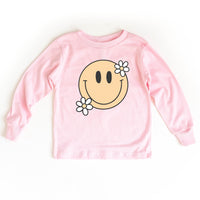 Big Smiley w/ Flowers - Child Long Sleeve Tee