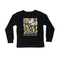 Just Keep Growing - Black Child Long Sleeve Tee