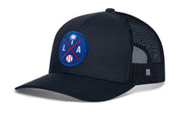Los Angeles Trucker Hat  |  Blue LA X Baseball Snapback
