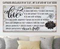 Love Is Patient - Canvas