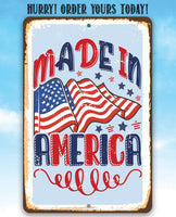 Made in America - Flag - Metal Sign