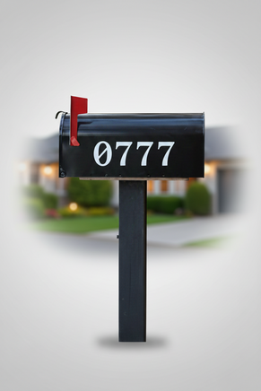 Mailbox Numbers 0777 - White Background