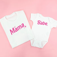 Mama + Babe (Barbie Party) - Set of 2 Tees