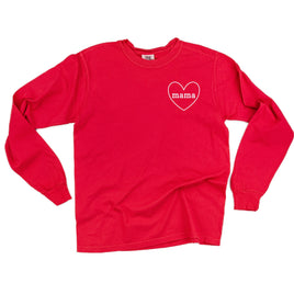 Mama (Heart Around) - Long Sleeve Comfort Colors Tee