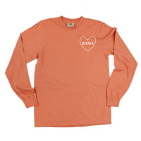 Mama (Heart Around) - Long Sleeve Comfort Colors Tee