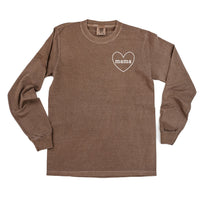 Mama (Heart Around) - Long Sleeve Comfort Colors Tee