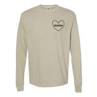 Mama (Heart Around) - Long Sleeve Comfort Colors Tee