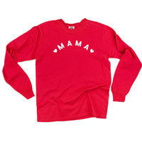 Mama (Two Hearts) - Long Sleeve Comfort Colors Tee