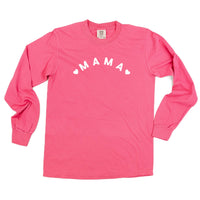 Mama (Two Hearts) - Long Sleeve Comfort Colors Tee