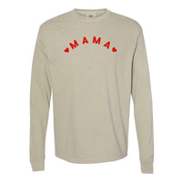 Mama (Two Hearts) - Long Sleeve Comfort Colors Tee