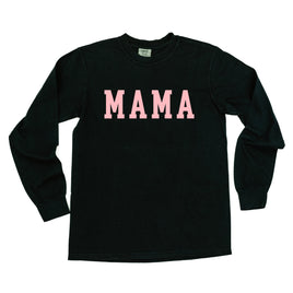Mama - Varsity - Long Sleeve Comfort Colors Tee