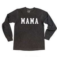 Mama - Varsity - Long Sleeve Comfort Colors Tee